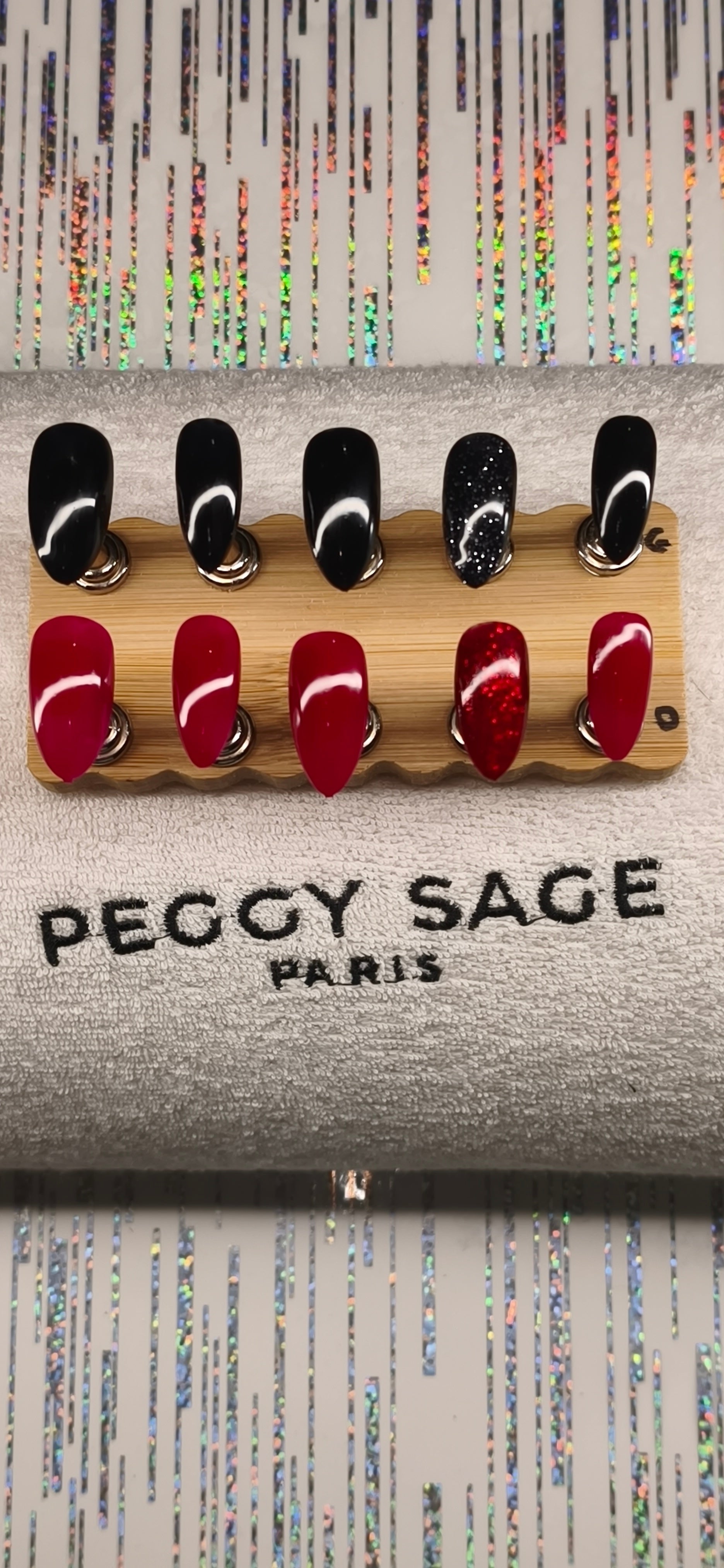 PRESS-ON NAILS FAIT MAIN -KIT 10 ONGLES COULEUR UNIE. 1/2